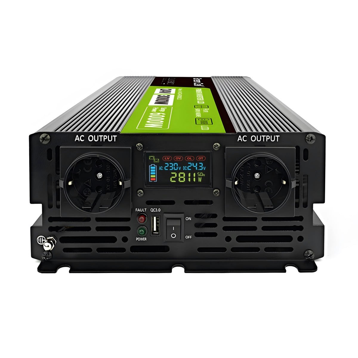 verde Cell Przetwornica napicia PowerInverter LCD 24 V 3000W/60000W Przetwornica