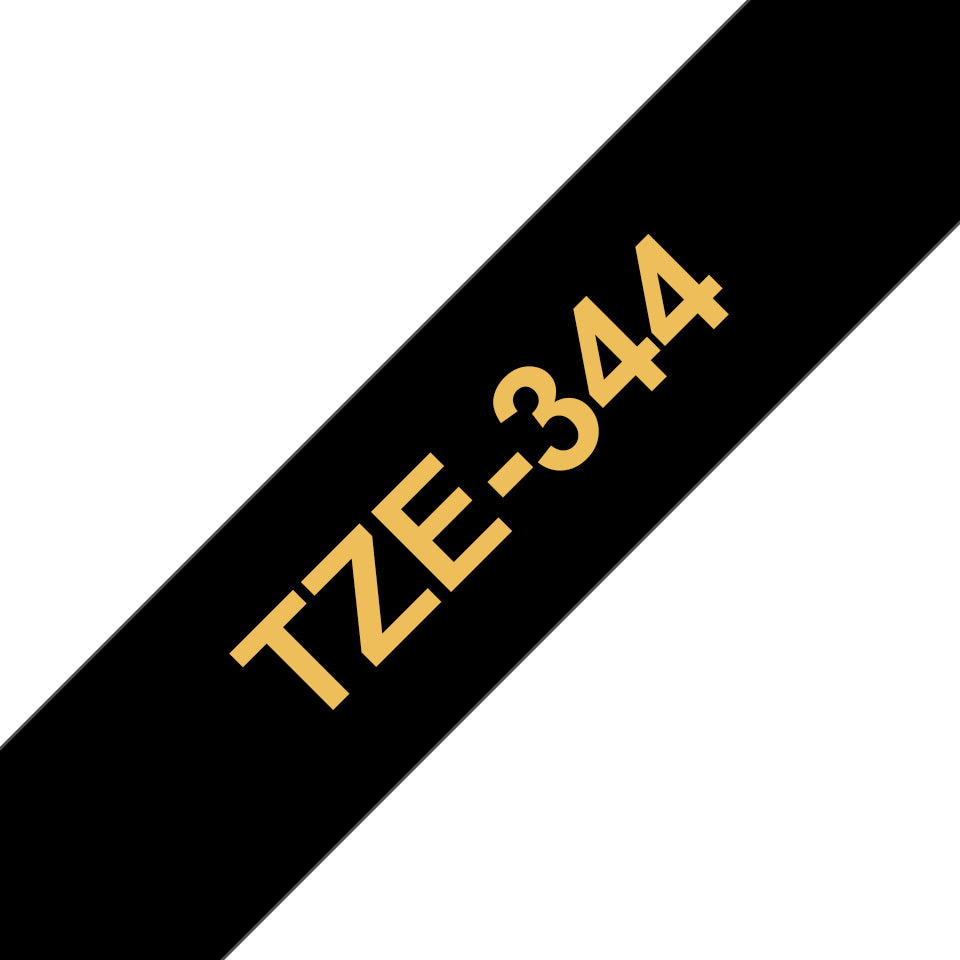 Brother TZE-344 cinta para impresora de etiquetas Oro sobre negro (2)