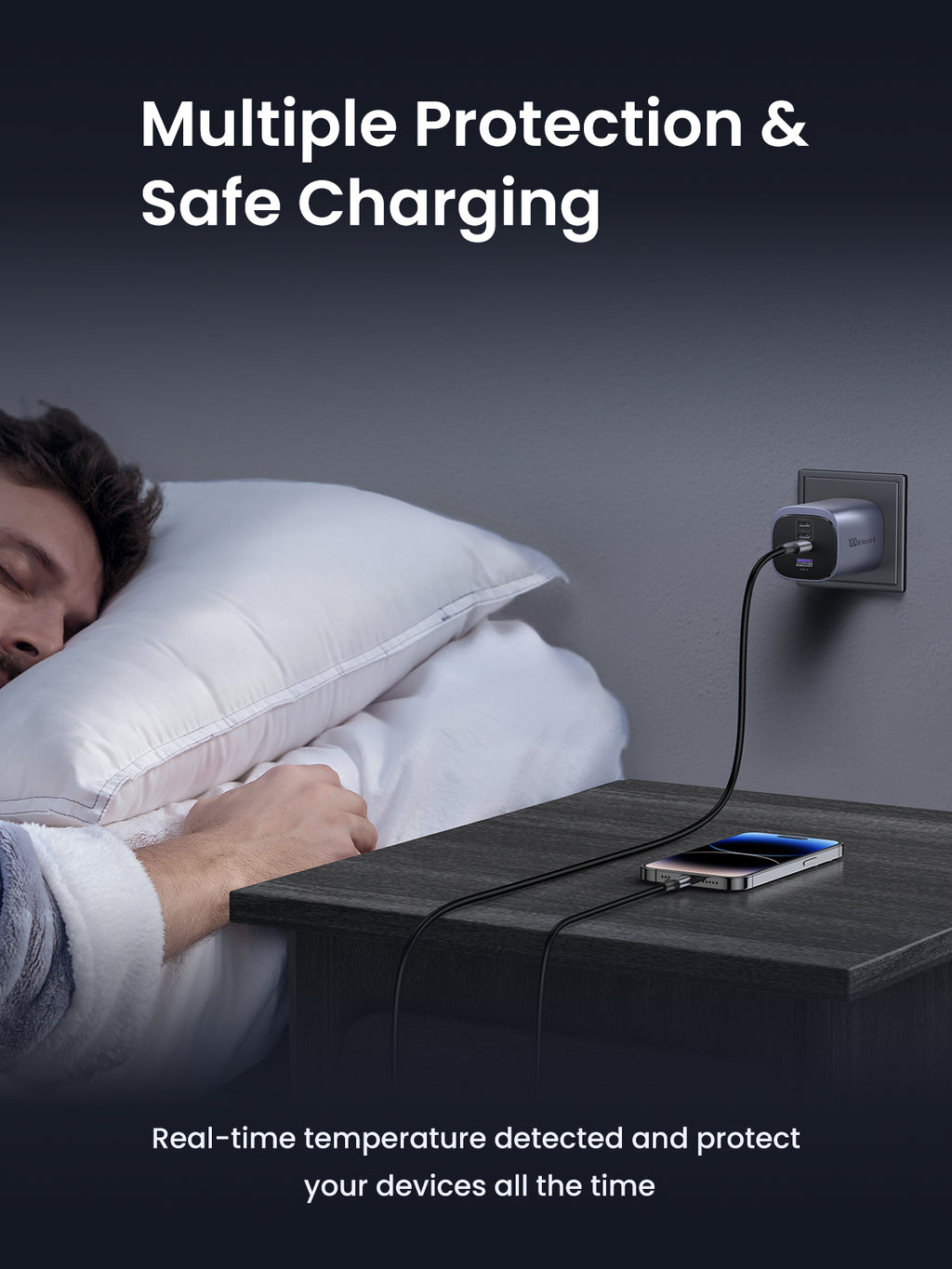Ugreen NEXODE S 100W GAN CHARGER Ordenador portátil, Teléfono móvil, Portátil, Batería portátil, Tableta, Wearables Corriente alterna Interior (8)