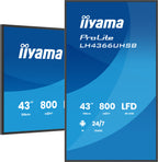 iiyama LH4366UHSB-B1AG pantalla de señalización Pantalla plana para señalización digital 109,2 cm (43") LCD Wifi 800 cd / m² 4K Ultra HD Negro Procesador incorporado Android 24/7 (5)