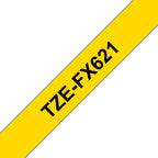 Brother TZE-FX621 cinta para impresora de etiquetas Negro sobre amarillo (2)