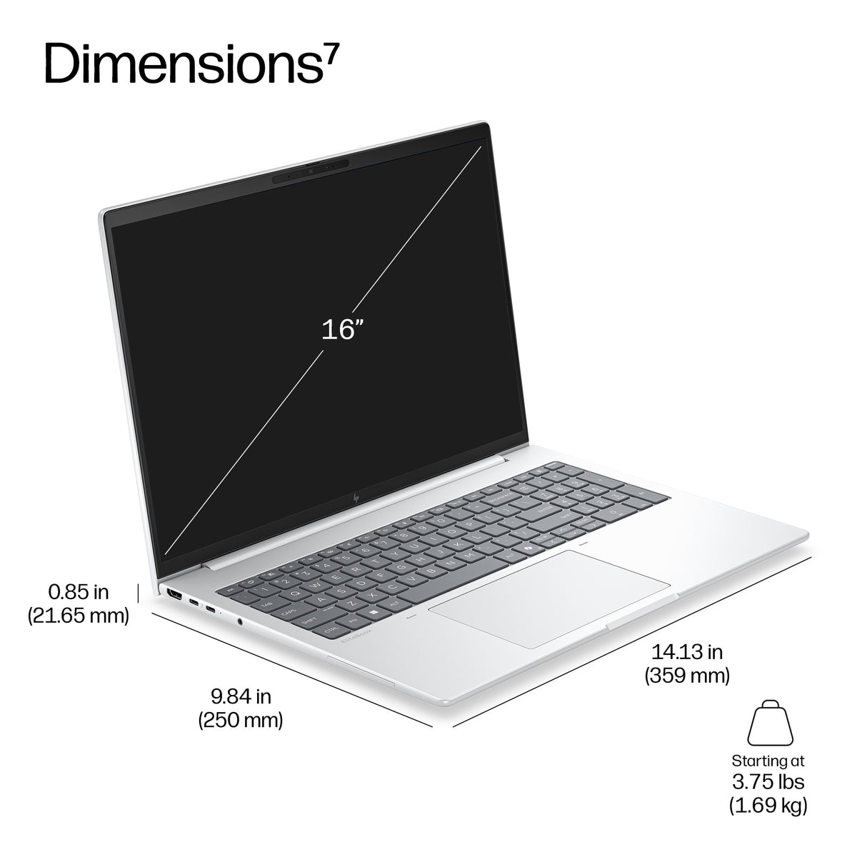 HP EliteBook 8 G2i 16 inch Notebook Next Gen AI PC Wolf Pro Security Edition Copilot+ PC Intel Core Ultra 7 365 Laptop 40.6 cm (16") WUXGA 32 GB LPDDR5x-SDRAM 512 GB SSD Wi-Fi 7 (802.11be) Windows 11 Pro Silver (6)
