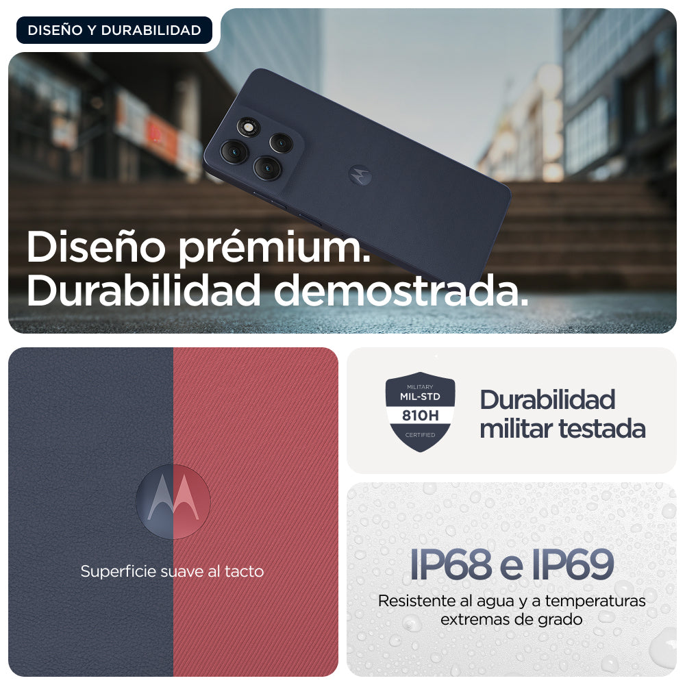 Motorola moto g86 5G 16,9 cm (6.67") SIM doble Android 15 USB Tipo C 8 GB 256 GB 5200 mAh Azul oscuro (6)