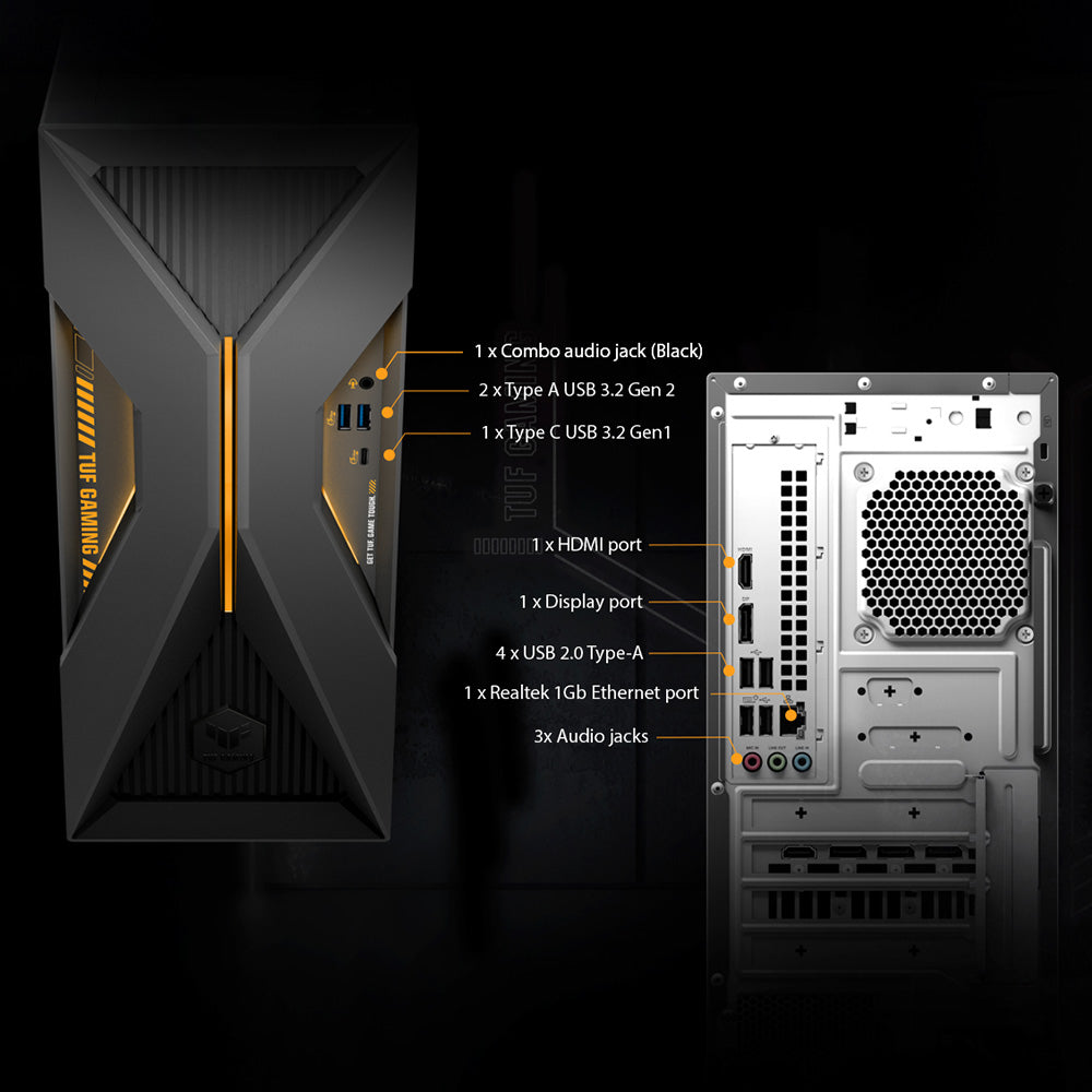 ASUS TUF Gaming T500 TM500MH-0R5220032W AMD Ryzen™ 5 220 16 GB DDR5-SDRAM 1 TB SSD NVIDIA GeForce RTX 5060 Windows 11 Home Mini Tower PC Gris (7)