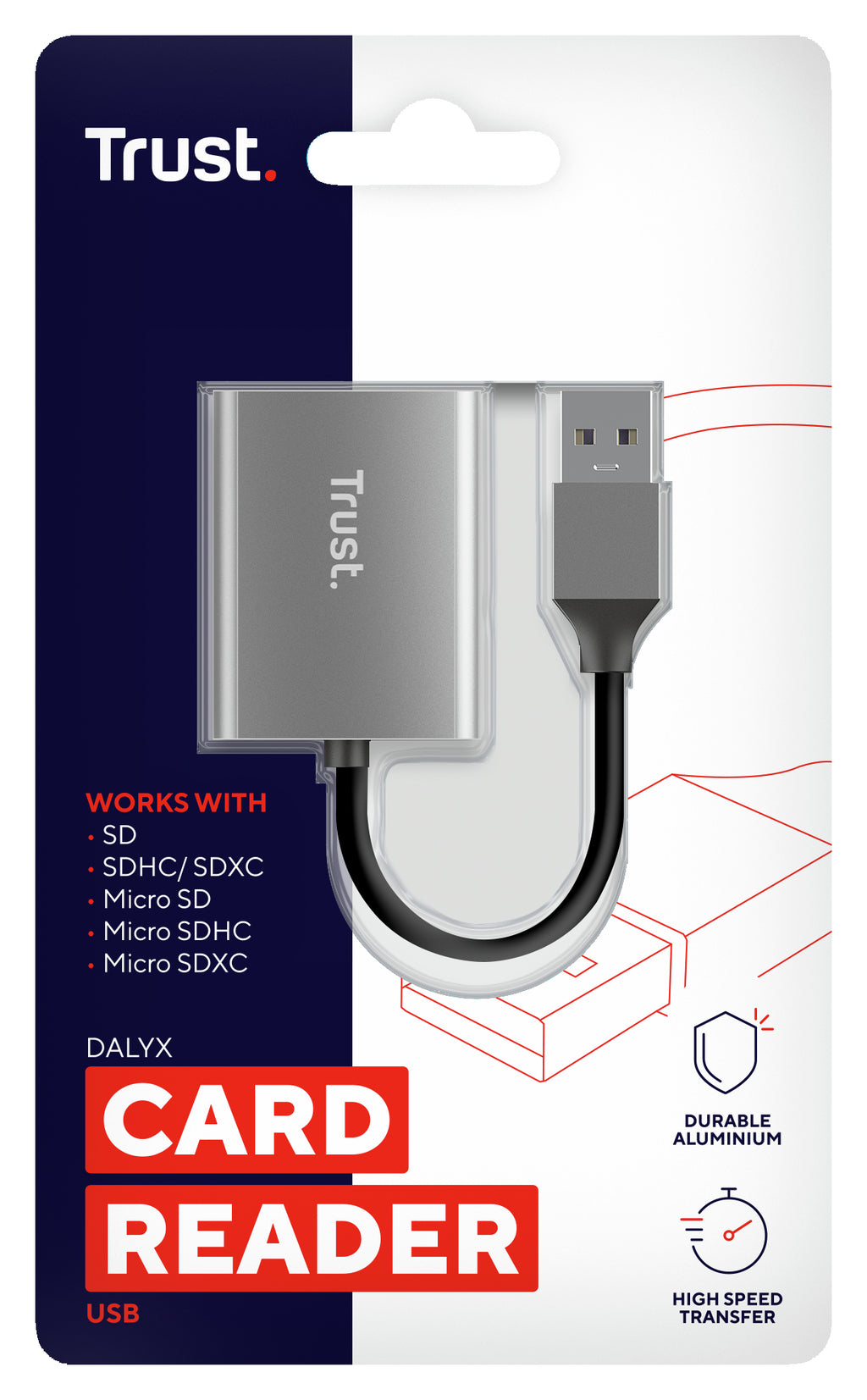 Trust Dalyx lector de tarjeta USB 3.2 Gen 1 (3.1 Gen 1) Aluminio (6)