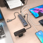 AISENS ASUC-8P043-GR hub de interfaz USB 3.2 Gen 1 (3.1 Gen 1) Type-A 5000 Mbit/s (7)