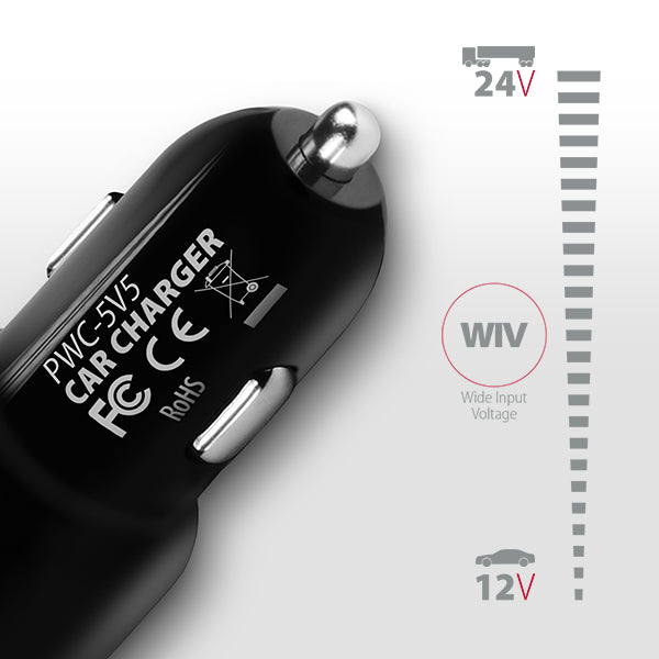 Axagon PWC-5V5 cargador de dispositivo móvil Teléfono móvil, Smartphone, Tableta, Universal Negro Encendedor de cigarrillos Carga rápida Auto (3)