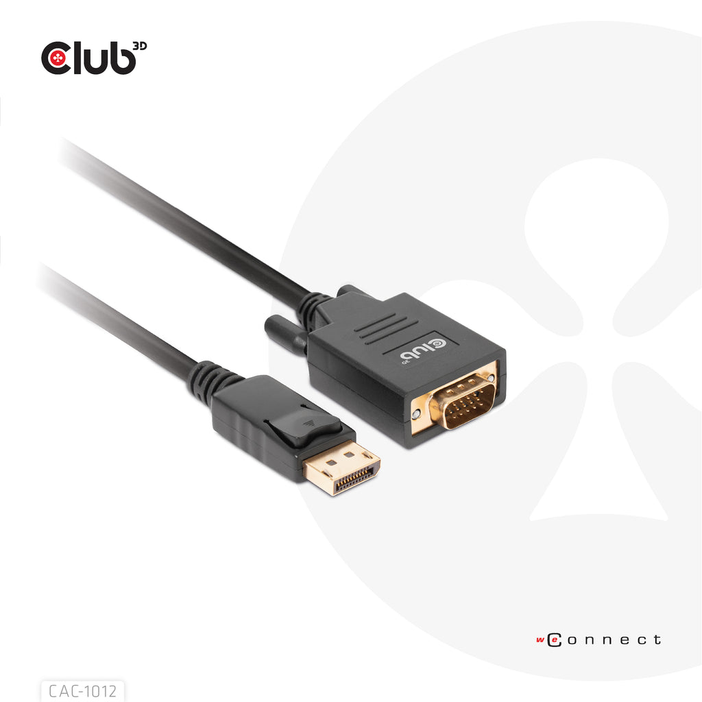 CLUB3D CAC-1012 adaptador de cable de vídeo 2 m DisplayPort VGA (D-Sub) Negro (3)