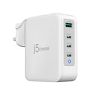 j5create JUP43130F-FN cargador de dispositivo móvil Ordenador portátil, Teléfono móvil, Consola de juegos portátil, Reloj inteligente, Tableta Gris, Blanco Carga rápida Interior