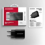 Axagon ACU-QC18 cargador de dispositivo móvil Teléfono móvil, Batería portátil, Smartphone, Reloj inteligente, Tableta, Universal Negro Corriente alterna Carga rápida Interior (8)