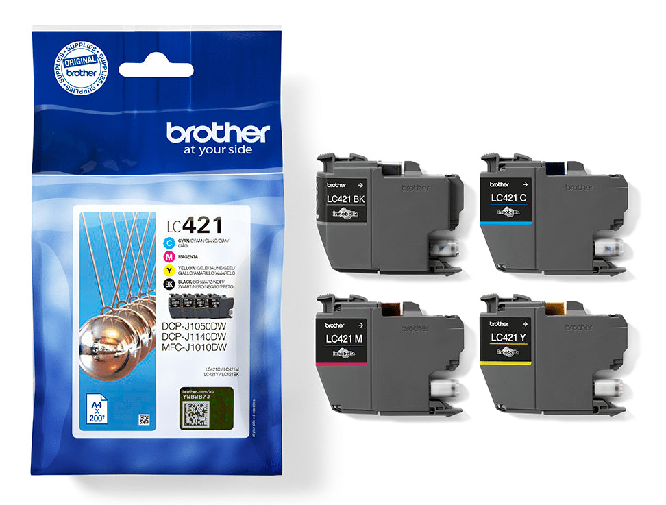 Brother LC-421VAL PagePack 4 pieza(s) Original Rendimiento estándar Negro, Cian, Magenta, Amarillo (4)