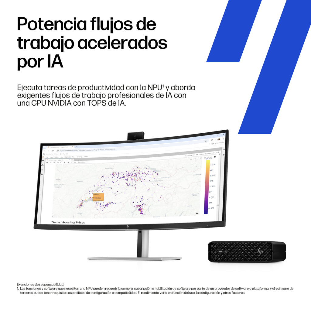 HP None Intel Core Ultra 7 265 16 GB DDR5-SDRAM 512 GB SSD NVIDIA RTX A1000 Windows 11 Pro Mini PC Puesto de trabajo AI Workstation, AI PC Negro (7)