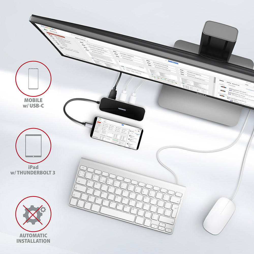Axagon HMC-6GL base para portátil y replicador de puertos Alámbrico USB 3.2 Gen 1 (3.1 Gen 1) Type-C Negro, Gris (8)