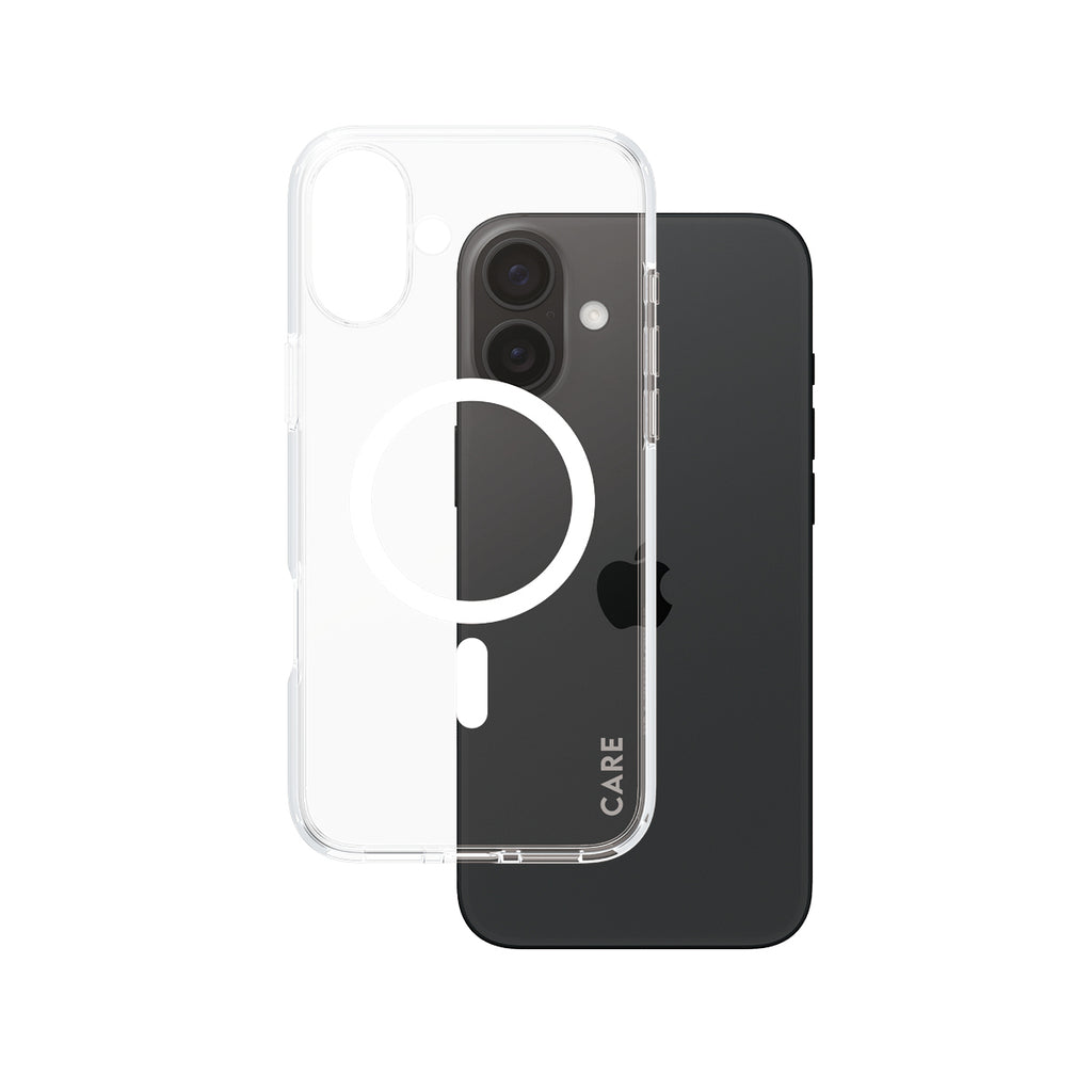 PanzerGlass CARE™ by ® Urban Combat Case Transparent w. White MagSafe iPhone 16 Plus funda para teléfono móvil Transparente