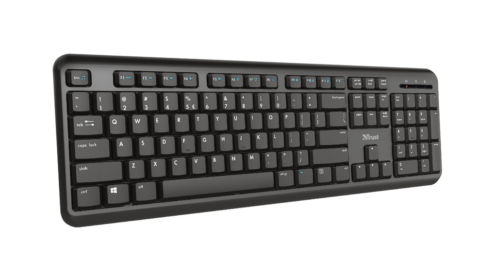 Trust TK-350 teclado Universal RF inalámbrico QWERTY Inglés del Reino Unido Negro