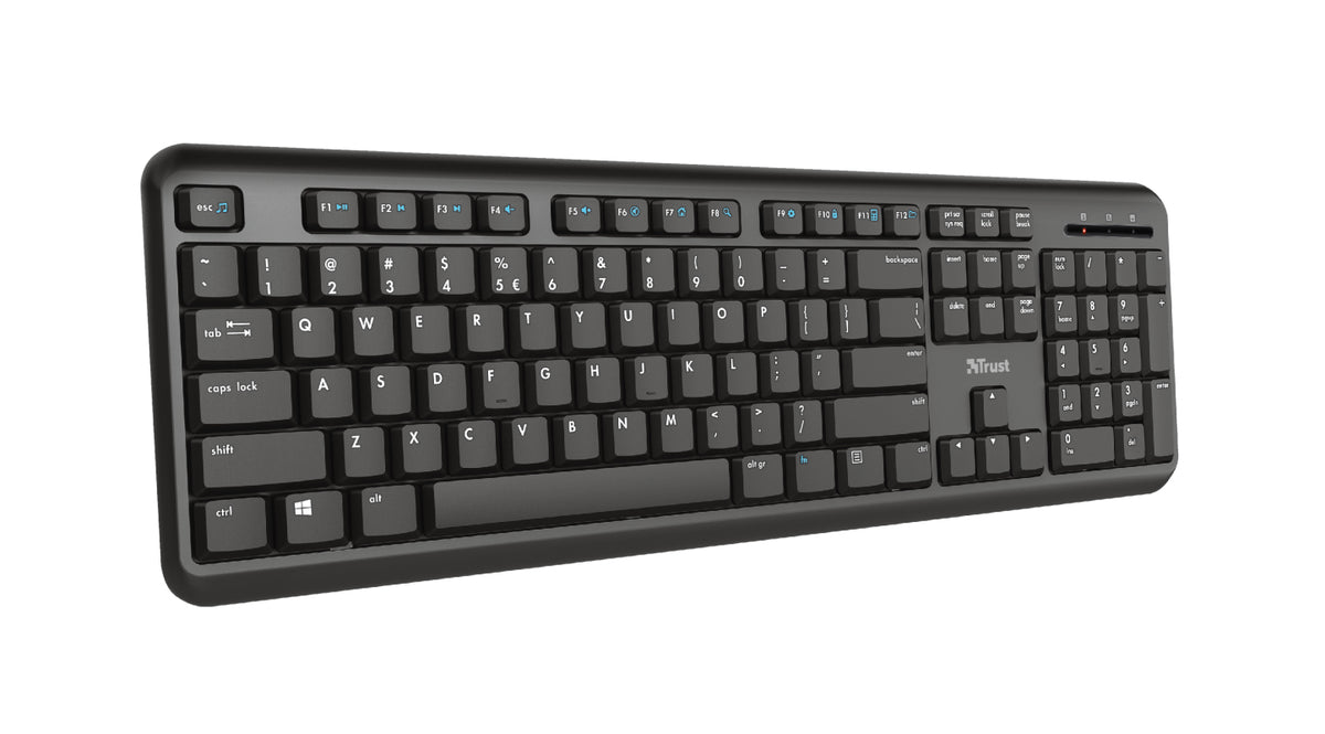 Trust TK-350 teclado Universal RF inalámbrico QWERTY Inglés del Reino Unido Negro