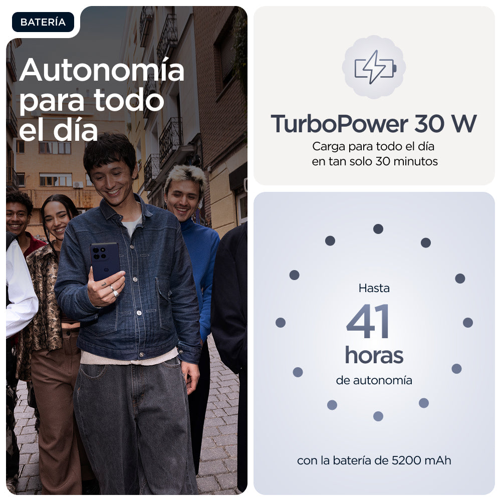 Motorola moto g86 5G 16,9 cm (6.67") SIM doble Android 15 USB Tipo C 8 GB 256 GB 5200 mAh Azul oscuro (9)