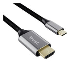 Trust 25630 cambiador de género para cable USB-C HDMI Negro, Plata (3)
