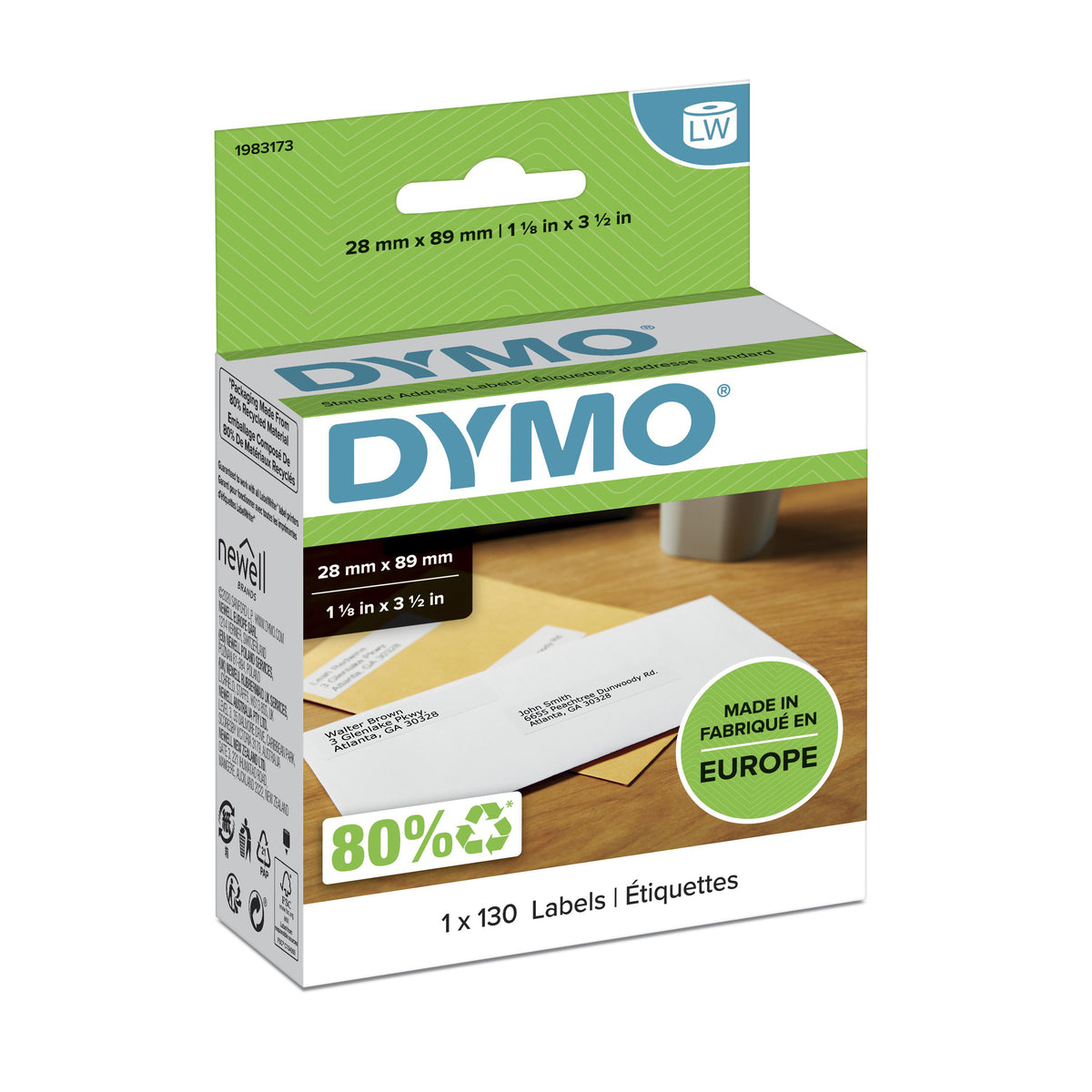 DYMO 1983173 etiqueta de impresora Blanco Etiqueta para impresora autoadhesiva