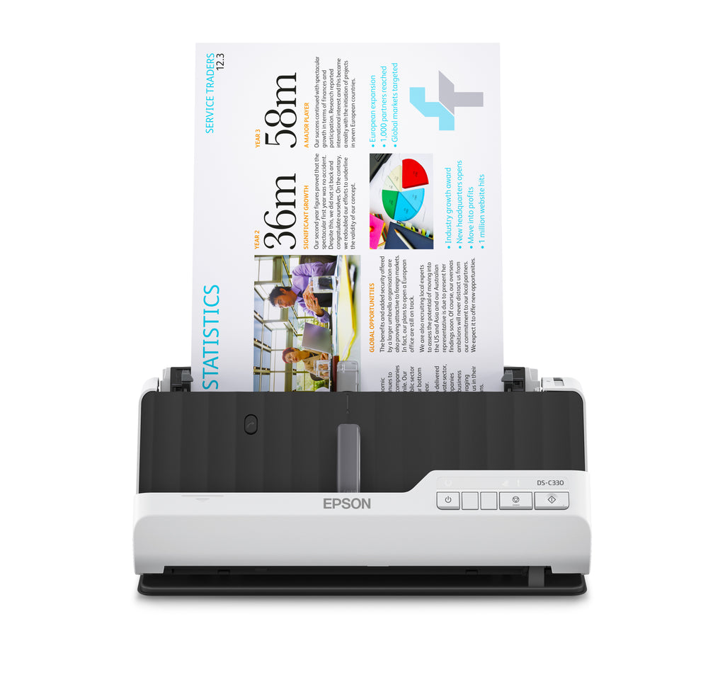 Epson DS-C330 Escáner alimentado con hojas 600 x 600 DPI A4 Negro, Blanco