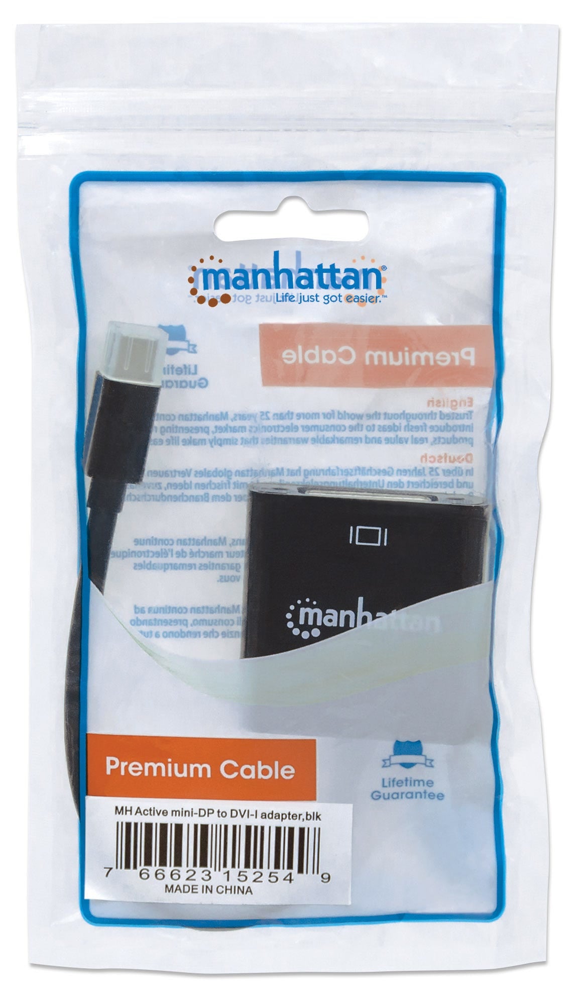 Manhattan 152549 adaptador de cable de vídeo 0,195 m Mini DisplayPort DVI-I
