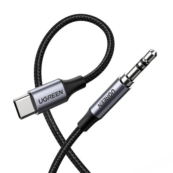 Ugreen 30633 cable de audio 1 m 3,5mm USB Tipo C Negro, Plata