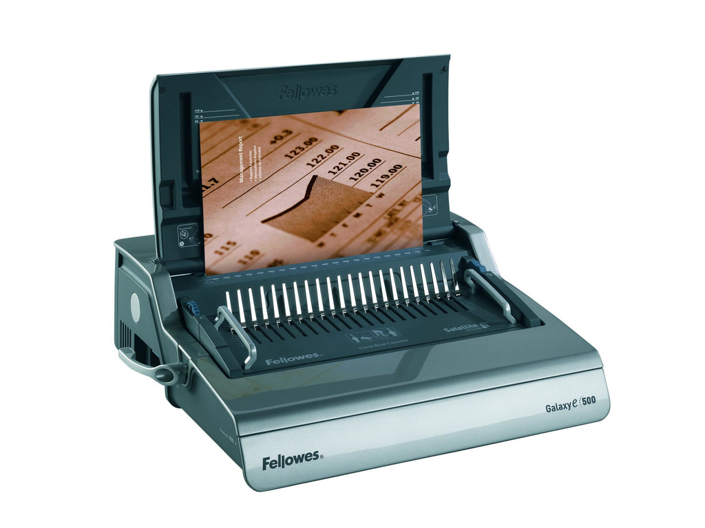 Fellowes Galaxy E Comb Encuadernadora de canutillo 500 hojas Negro, Plata