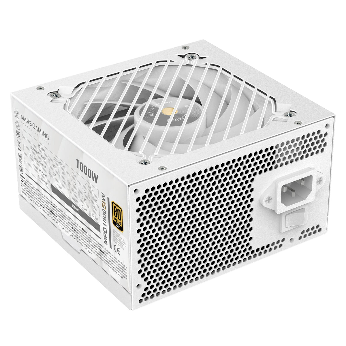 Mars Gaming MPB1000SIW unidad de fuente de alimentación 1000 W 24-pin ATX ATX Blanco (6)