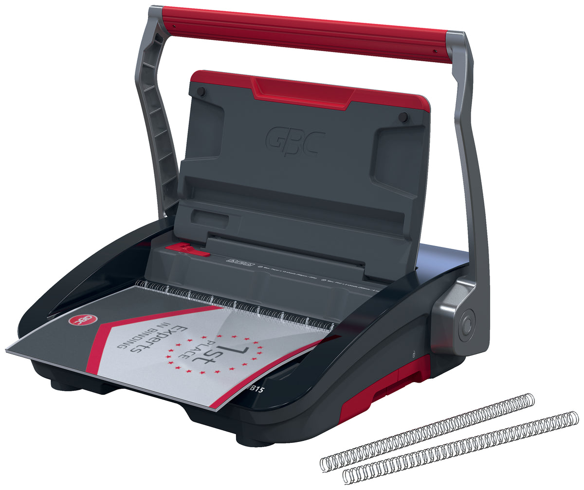 GBC WireBind WB15 Encuadernadora de espiral 125 hojas Negro, Rojo