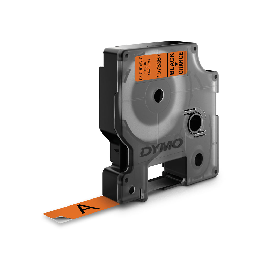 DYMO D1 Durable - White on Orange - 12mm cinta para impresora de etiquetas Negro sobre naranja (5)