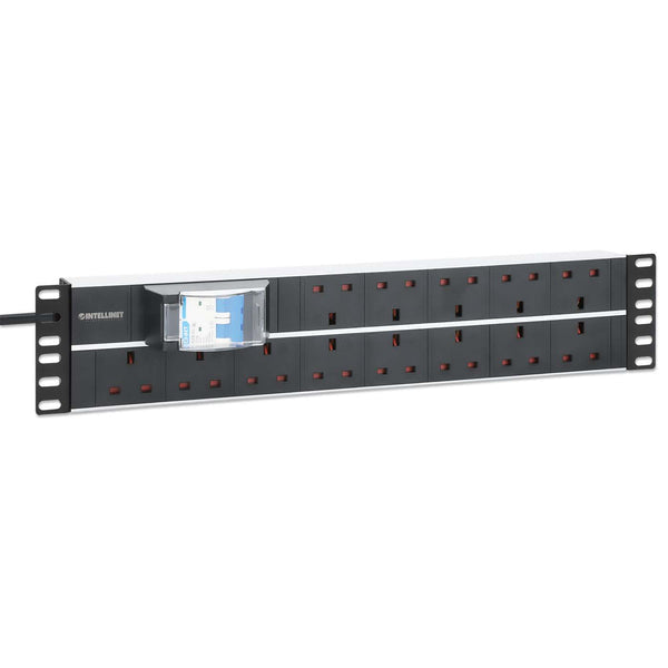 Intellinet 715607 unidad de distribución de energía (PDU) 13 salidas AC 2U Negro, Blanco (2)