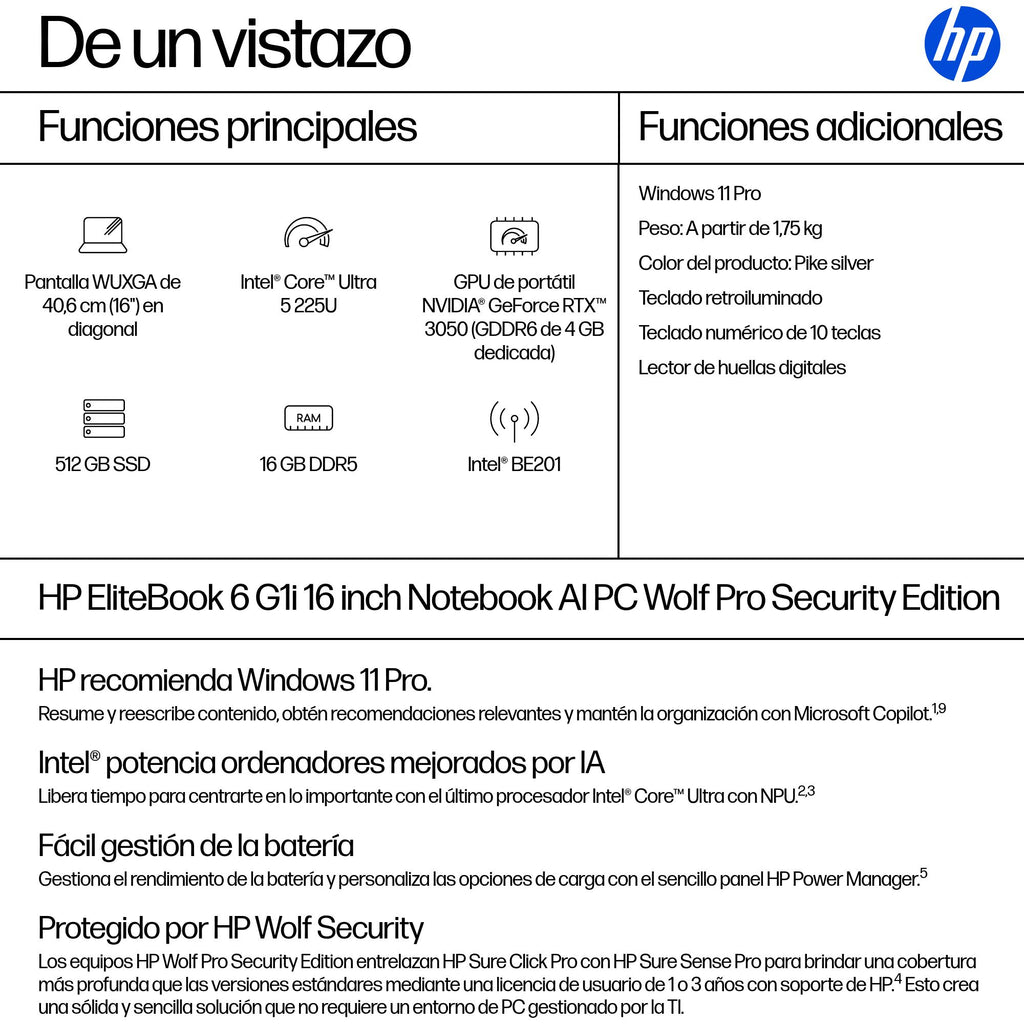 HP EliteBook 6 G1i 16 U5 16/512 GB NFC