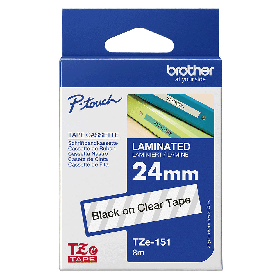 Brother TZE-151 cinta para impresora de etiquetas Negro sobre transparente (5)