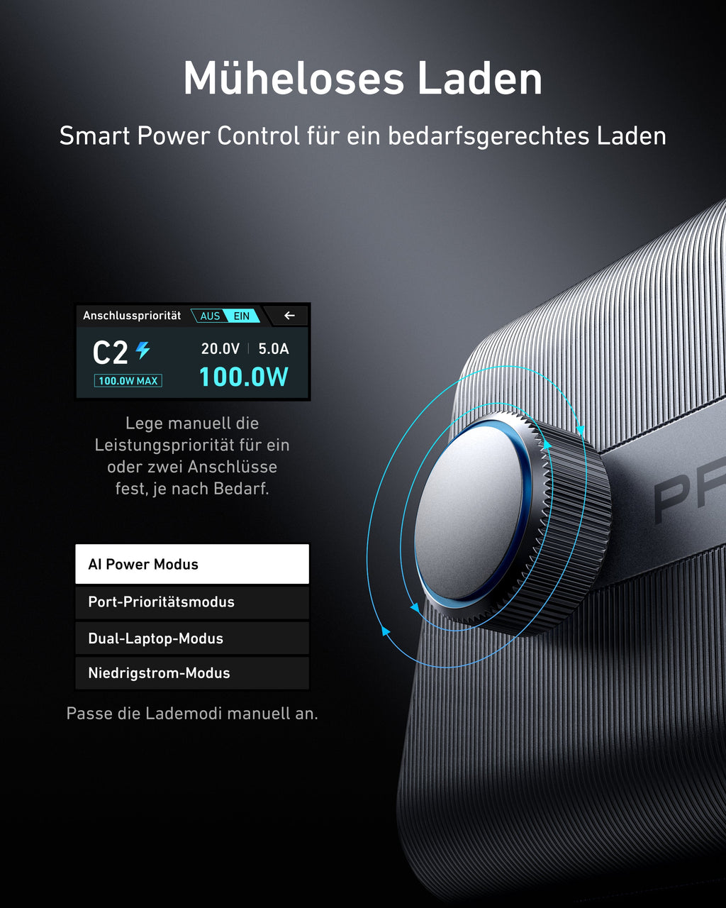 Anker Prime GaN Universal Negro carga rápida Interior