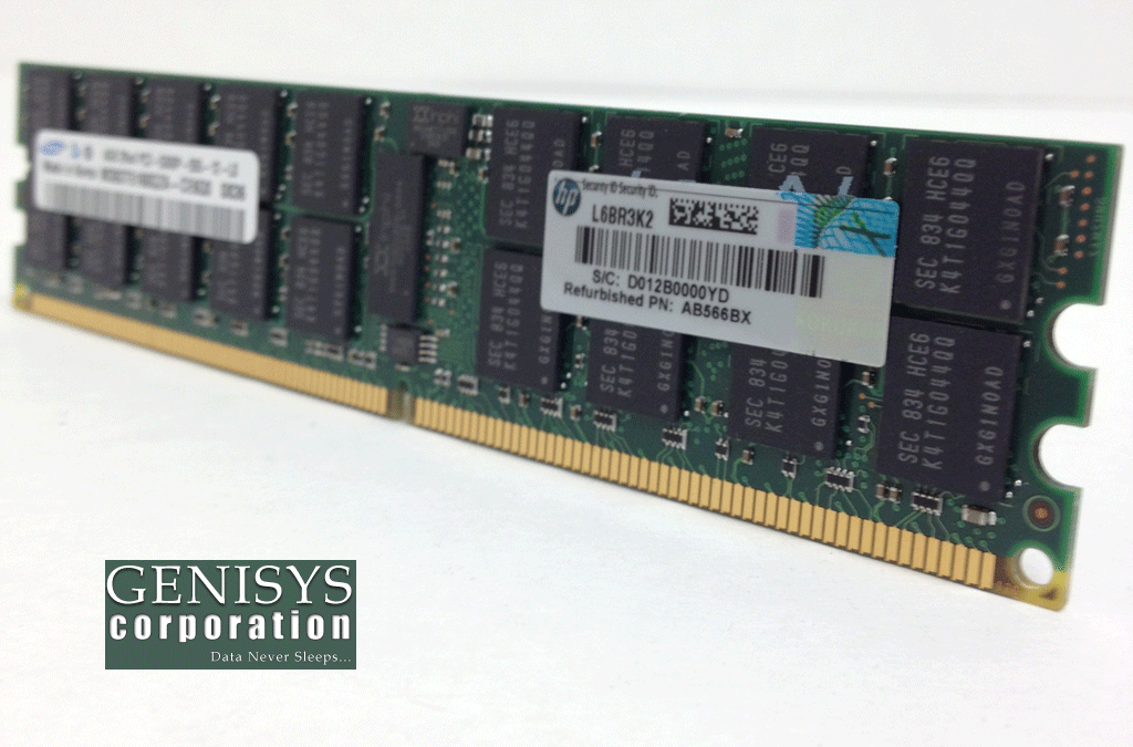 HPE 4GB (1X4GB) 2RX4 PC2-5300P AB566BX-RFB – Reacondicionado