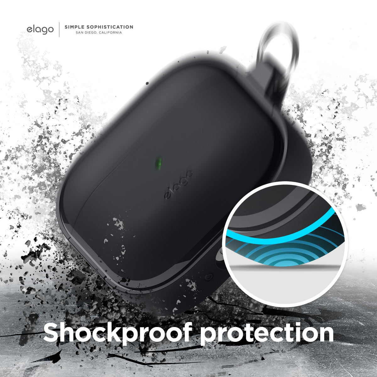 elago EDC funda para AirPods 3.ª gen. Negro (EAP3EDC-BK) (5)
