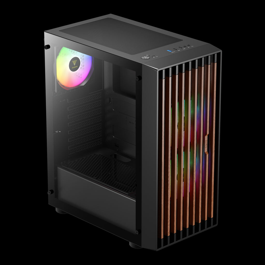 GAMDIAS AURA GC4 ARGB caja ordenador torre media negro madera