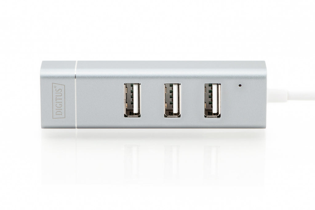 Digitus USB Type-CTM 3-Port Hub + Fast Ethernet LAN Adapter