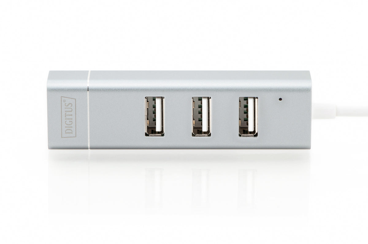 Digitus USB Type-CTM 3-Port Hub + Fast Ethernet LAN Adapter