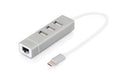Digitus USB Type-CTM 3-Port Hub + Fast Ethernet LAN Adapter