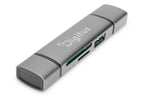 Digitus lector de tarjetas doble y hub USB-C / USB-A