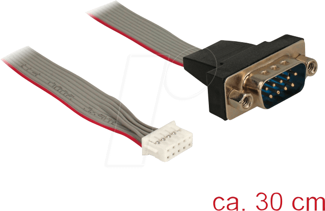 DeLOCK 89632 cable serie Negro, Gris, Rojo 0.3 m DB-9 (2)