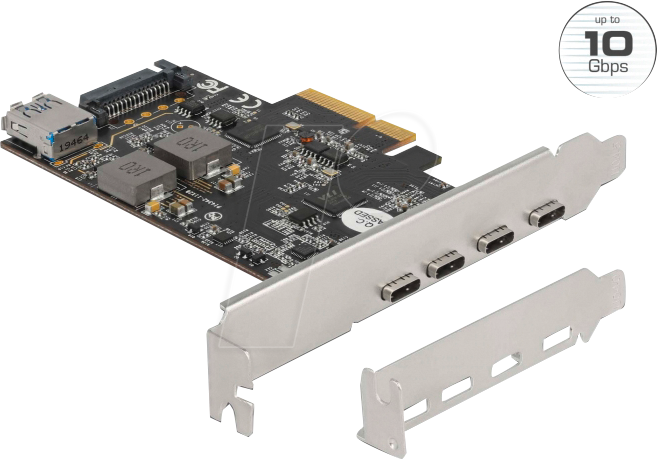 DeLOCK Tarjeta PCI Express x4 4 x USB Tipo C