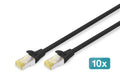 Digitus CAT 6A S/FTP patch cable, 10 pieces (DK-1644-A-010-BL-10)