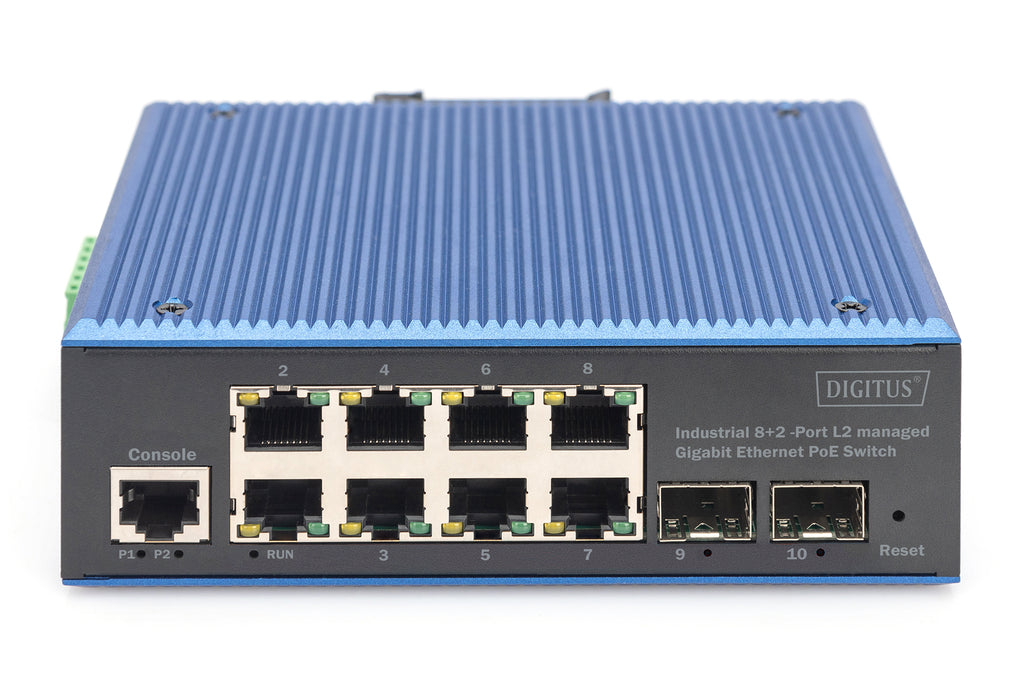 Digitus Conmutador Industrial Gigabit Ethernet PoE gestionado L2 de 8+2 puertos