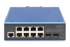 Digitus Conmutador Industrial Gigabit Ethernet PoE gestionado L2 de 8+2 puertos