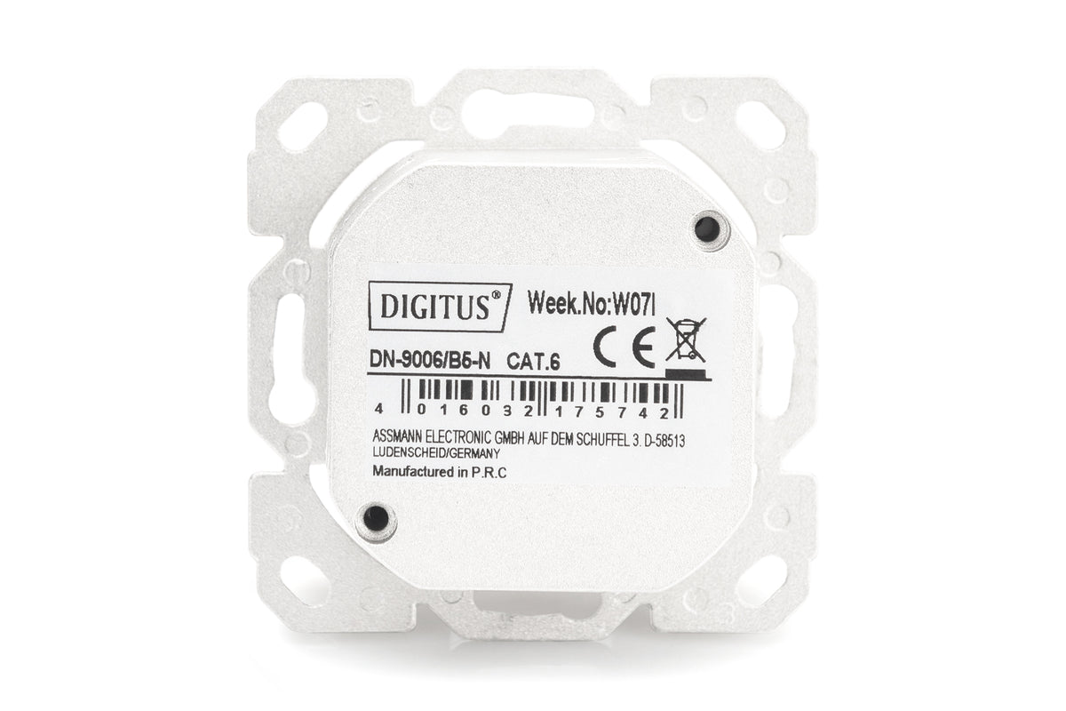 Digitus CAT 6, Clase E Toma de corriente RJ-45 Blanco