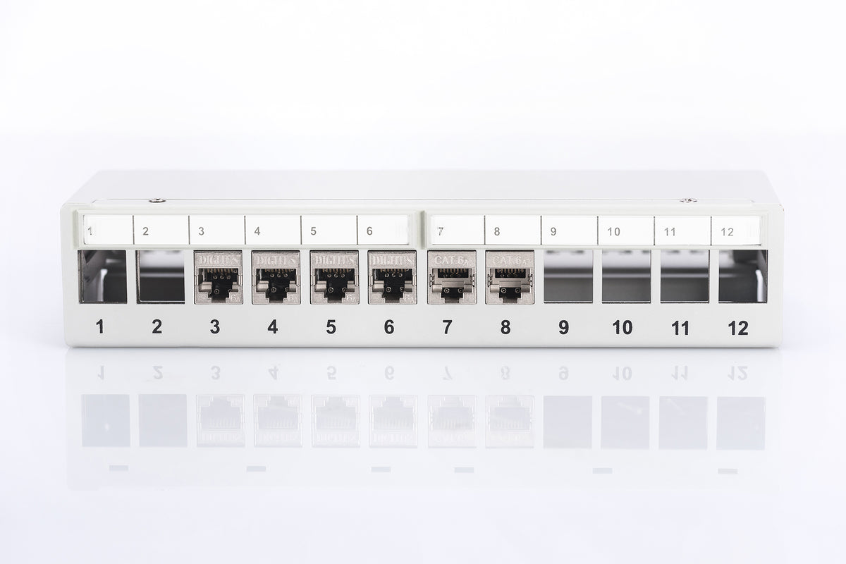 Digitus Panel de parcheo modular de sobremesa, apantallado, 12 puertos