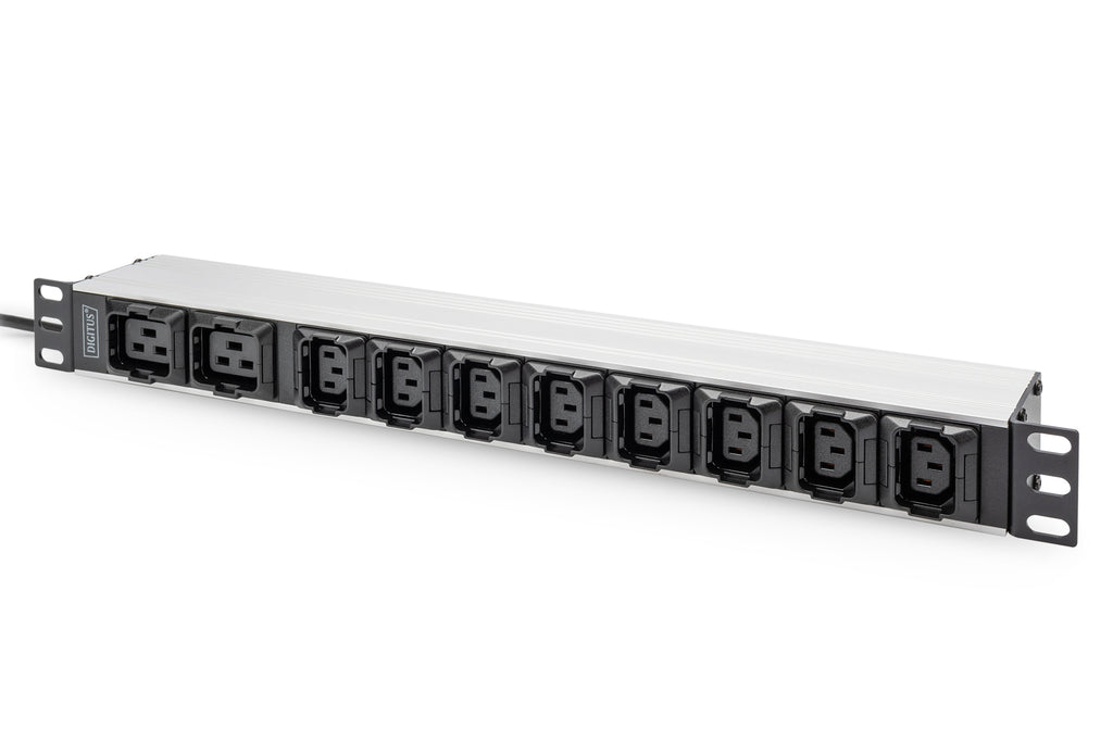 Digitus Regleta de enchufes con perfil de aluminio, 10 tomas