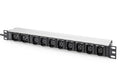 Digitus Regleta de enchufes con perfil de aluminio, 10 tomas